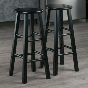 Winsome Wood Element Bar Stools, 2-Piece Set, Black 20270-WINSOMEWOOD