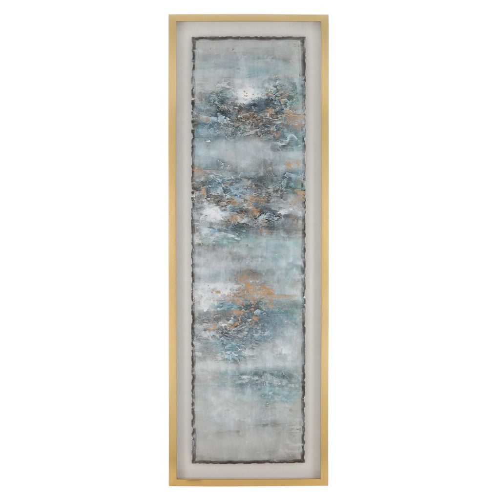 Sagebrook Home Contemporary Set of 2 -  66x21 Abstract Canvas, Multi On Gold Frame 70086 Multi Pine