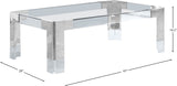 Casper Acrylic / Glass / Stainless Steel Contemporary  Coffee Table - 47" W x 29" D x 16.5" H