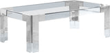 Casper Acrylic / Glass / Stainless Steel Contemporary  Coffee Table - 47" W x 29" D x 16.5" H