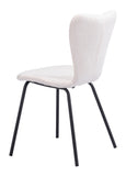 Zuo Modern Thibideaux 100% Polyester, Steel, Plywood Modern Commercial Grade Dining Chair Set - Set of 2 Ivory 100% Polyester, Steel, Plywood