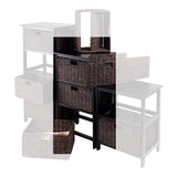 Winsome Wood Omaha Storage Rack, 3 Foldable Chocolate Baskets, Black 20317-WINSOMEWOOD