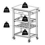 Winsome Wood Anthony Stainless Steel Top Kitchen Cart, Black 20326-WINSOMEWOOD
