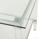 Orianna Acrylic and Tempered Glass Square Side Table Noble House