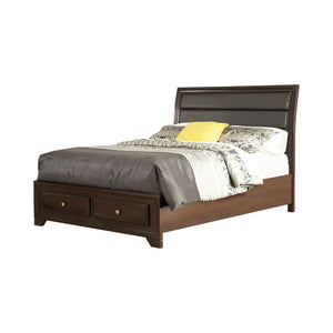 Jaxson Casual Storage Bed with Upholstered Headboard Cappuccino