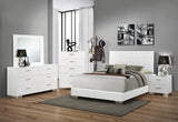 Felicity Contemporary Panel Bed Glossy White