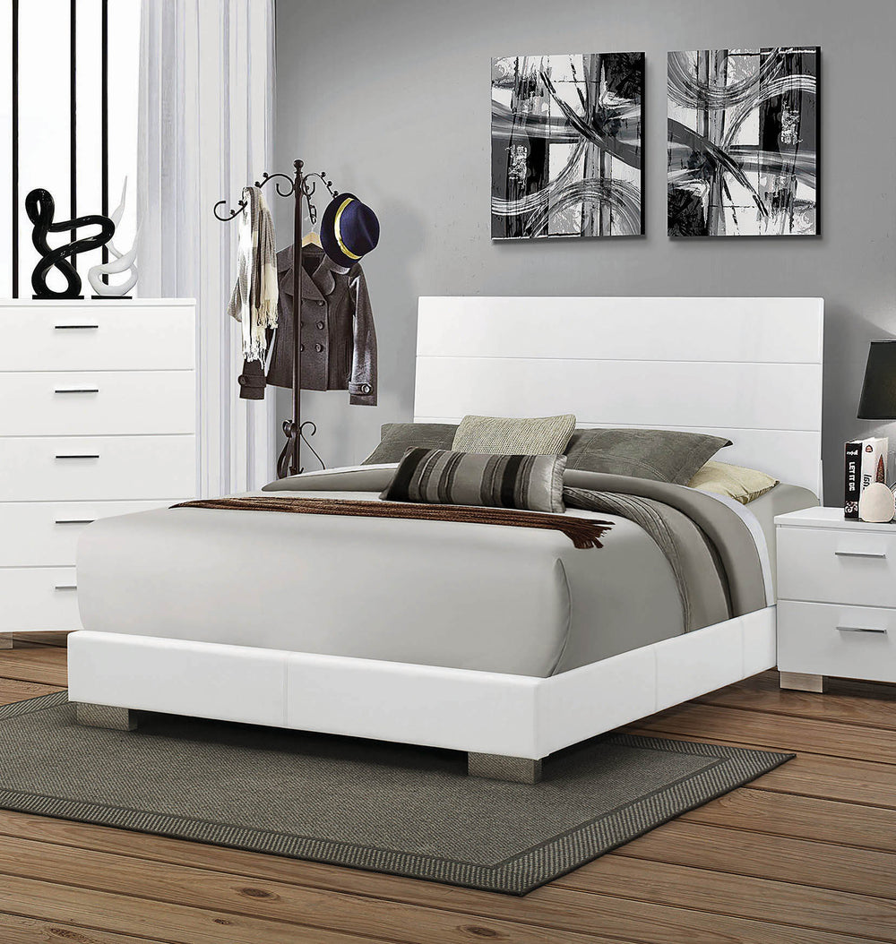 Felicity Contemporary Panel Bed – Elegant High-Gloss Finish with Stylish Clean Lines for Modern Aesthetics