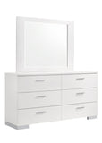 Felicity Sleek High Gloss White Rectangle Dresser Mirror - Modern Design for Stylish Bedrooms