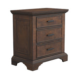 Elk Grove Country Rustic 3-drawer Nightstand Vintage Bourbon