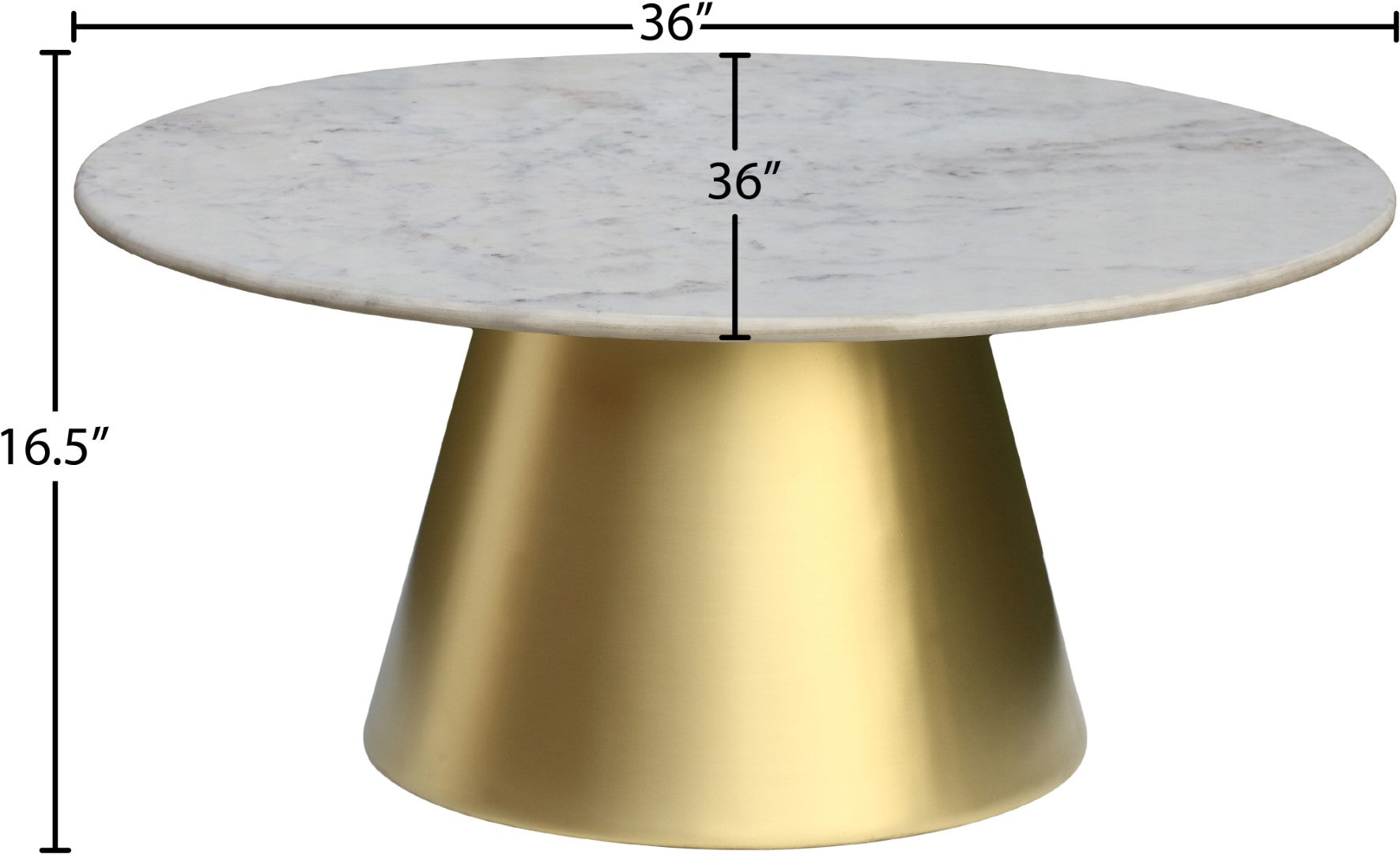 Meridian Furniture Sorrento Round Marble Coffee Table - Thumbnail 4