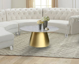 Sorrento Marble / Metal Contemporary  Coffee table - 36" W x 36" D x 16.5" H