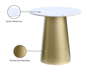 Sorrento Marble / Metal Contemporary  End Table - 20" W x 20" D x 20" H
