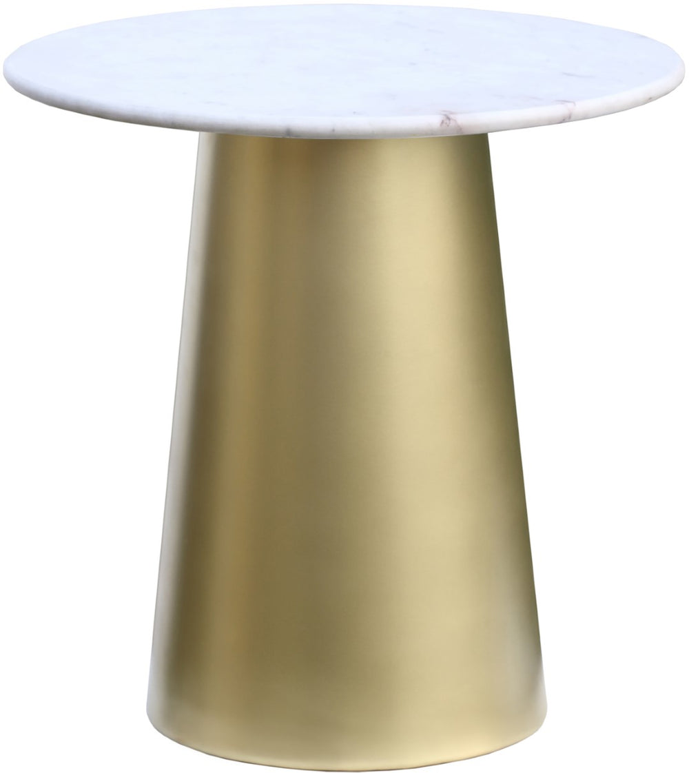 Sorrento Marble / Metal Contemporary  End Table - 20" W x 20" D x 20" H