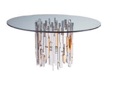 Signature Designs Cityscape Round Dining Table With Glass Top