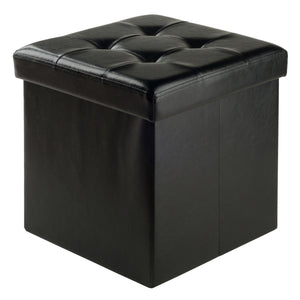 Winsome Wood Ashford Square Storage Ottoman, Black 20415-WINSOMEWOOD