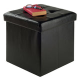 Winsome Wood Ashford Square Storage Ottoman, Black 20415-WINSOMEWOOD