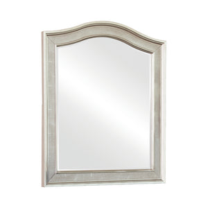 Contemporary Arched Top Vanity Mirror Metallic Platinum