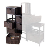 Winsome Wood Omaha Storage Rack, 4 Foldable Chocolate Baskets, Black 20418-WINSOMEWOOD