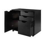 Winsome Wood Halifax 2 Section Mobile Filing Cabinet, Black 20431-WINSOMEWOOD