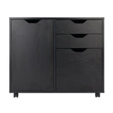 Winsome Wood Halifax 2 Section Mobile Filing Cabinet, Black 20431-WINSOMEWOOD