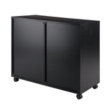 Winsome Wood Halifax 2 Section Mobile Filing Cabinet, Black 20431-WINSOMEWOOD