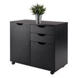 Winsome Wood Halifax 2 Section Mobile Filing Cabinet, Black 20431-WINSOMEWOOD