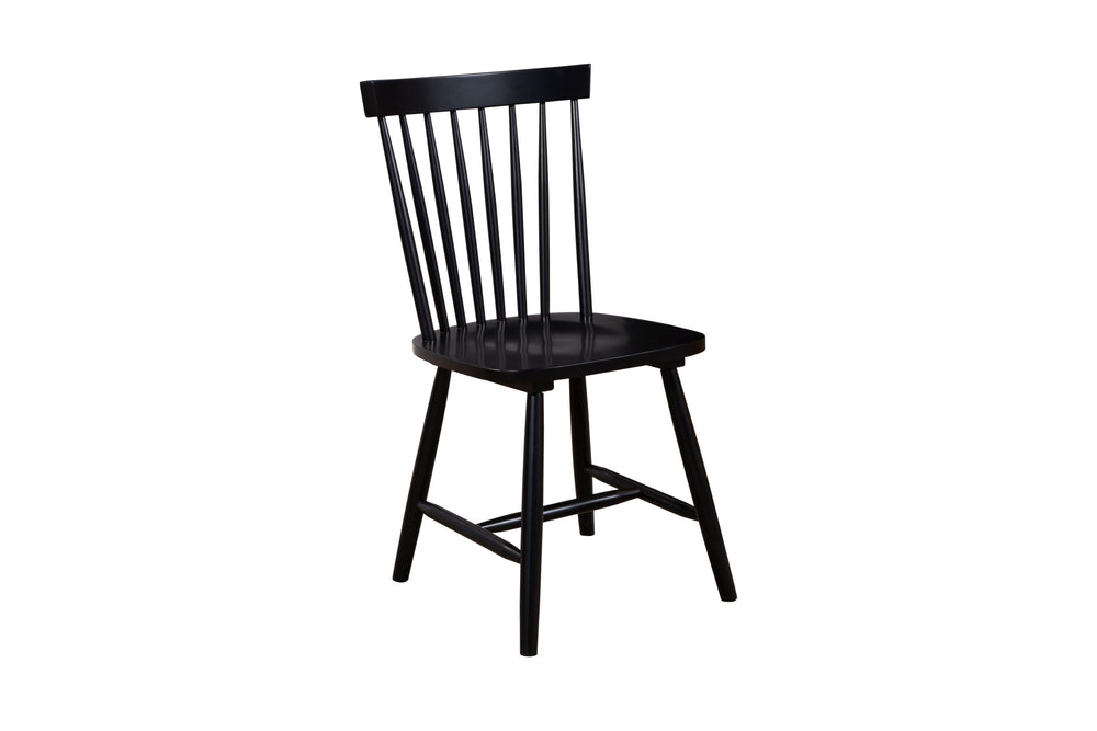 Alpine Furniture Lyra Set of 2 Side Chairs, Black 3434BLK-02 Black Solid Rubberwood 18 x 19.5 x 34