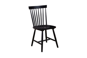 Alpine Furniture Lyra Set of 2 Side Chairs, Black 3434BLK-02 Black Solid Rubberwood 18 x 19.5 x 34