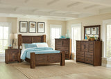 Sutter Creek Country Rustic Bed with Block Posts Vintage Bourbon