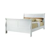 Louis Philippe Traditional Sleigh Panel Bed White