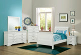 Louis Philippe Traditional Sleigh Panel Bed White