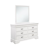 Louis Philippe Elegant Beveled Edge Square Mirror - Modern White Finish for Stylish Decor & More