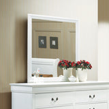 Louis Philippe Elegant Beveled Edge Square Mirror - Modern White Finish for Stylish Decor & More