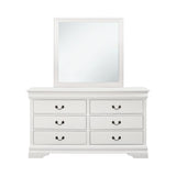 Louis Philippe Elegant Beveled Edge Square Mirror - Modern White Finish for Stylish Decor & More