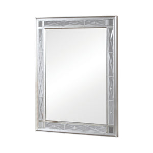 Leighton Glamorous Metallic Mercury Vanity Mirror with Etched Glass Panels for Stunning Decor