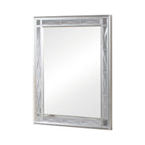 Leighton Glamorous Metallic Mercury Vanity Mirror with Etched Glass Panels for Stunning Decor