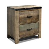 Sembene Country Rustic 2-drawer Nightstand Antique Multi-color