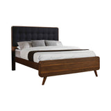 Robyn Traditional Bed with Upholstered Headboard Dark Walnut