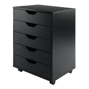 Winsome Wood Halifax 5-Drawer Mobile Cabinet, Black 20519-WINSOMEWOOD