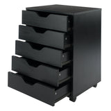 Winsome Wood Halifax 5-Drawer Mobile Cabinet, Black 20519-WINSOMEWOOD