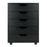 Winsome Wood Halifax 5-Drawer Mobile Cabinet, Black 20519-WINSOMEWOOD