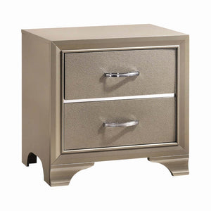 Beaumont Contemporary 2-drawer Rectangular Nightstand Champagne