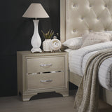Beaumont Contemporary 2-drawer Rectangular Nightstand Champagne