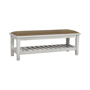 Franco French Country Bench Brown and Antique White