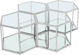 Sei Glass / Stainless Steel Contemporary Chrome Coffee Table - 40" W x 58" D x 16.5" H