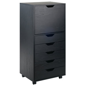 Winsome Wood Halifax 5-Drawer Mobile High Cabinet, Black 20616-WINSOMEWOOD