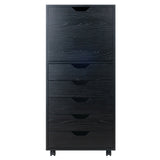 Winsome Wood Halifax 5-Drawer Mobile High Cabinet, Black 20616-WINSOMEWOOD