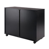 Winsome Wood Halifax 2 Section Mobile Storage Cabinet, Black 20622-WINSOMEWOOD