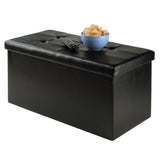 Winsome Wood Ashford Rectangular Storage Ottoman, Black 20627-WINSOMEWOOD