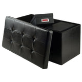 Winsome Wood Ashford Rectangular Storage Ottoman, Black 20627-WINSOMEWOOD